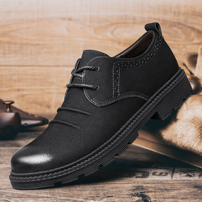 Men's leather lace up shoes with cargo style