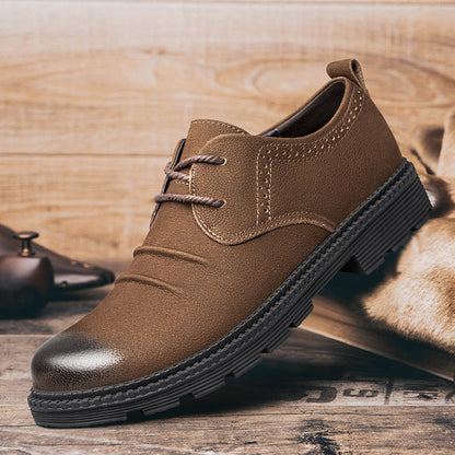 Men's leather lace up shoes with cargo style