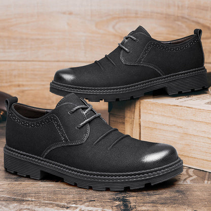 Men's leather lace up shoes with cargo style