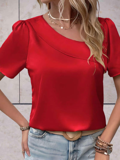 Women's Casual Overlap Patterned Top