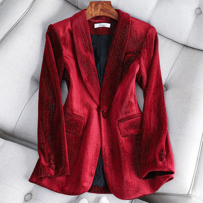 Women's velvet blazer suit