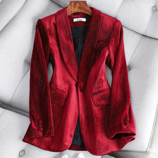 Women's velvet blazer suit