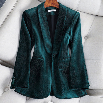 Women's velvet blazer suit