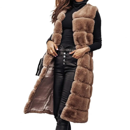 Warm sleeveless coat for women