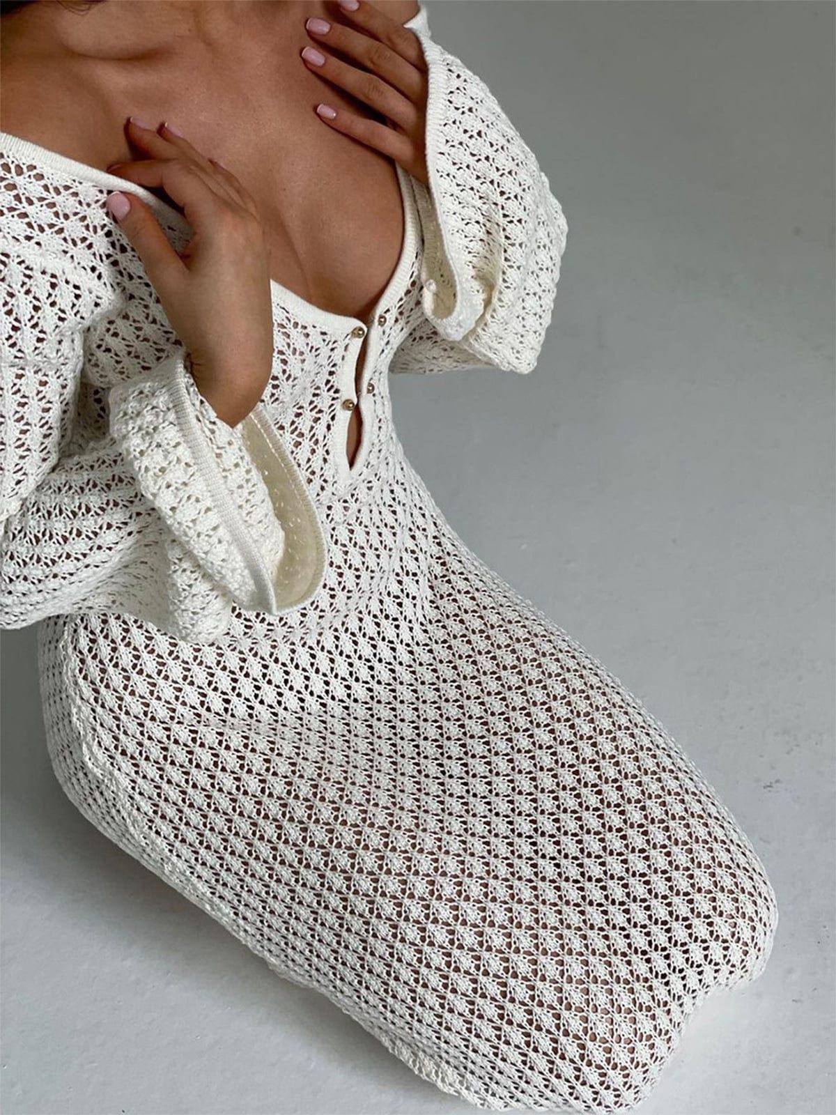 Women's Crochet Knit Maxi Dress