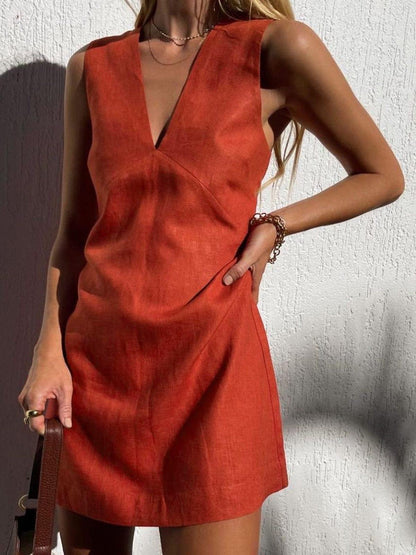 V-Neck Summer Dress for Women - Elegant Lightweight Casual Wear