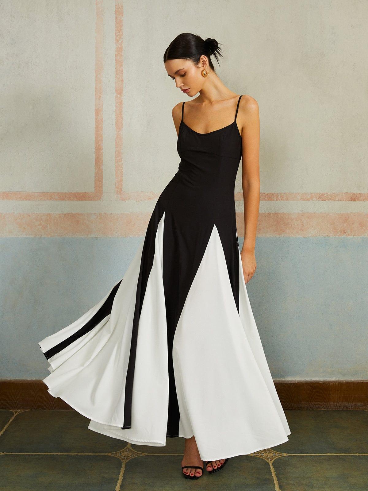 Two-Tone Modern Maxi Dress for Women