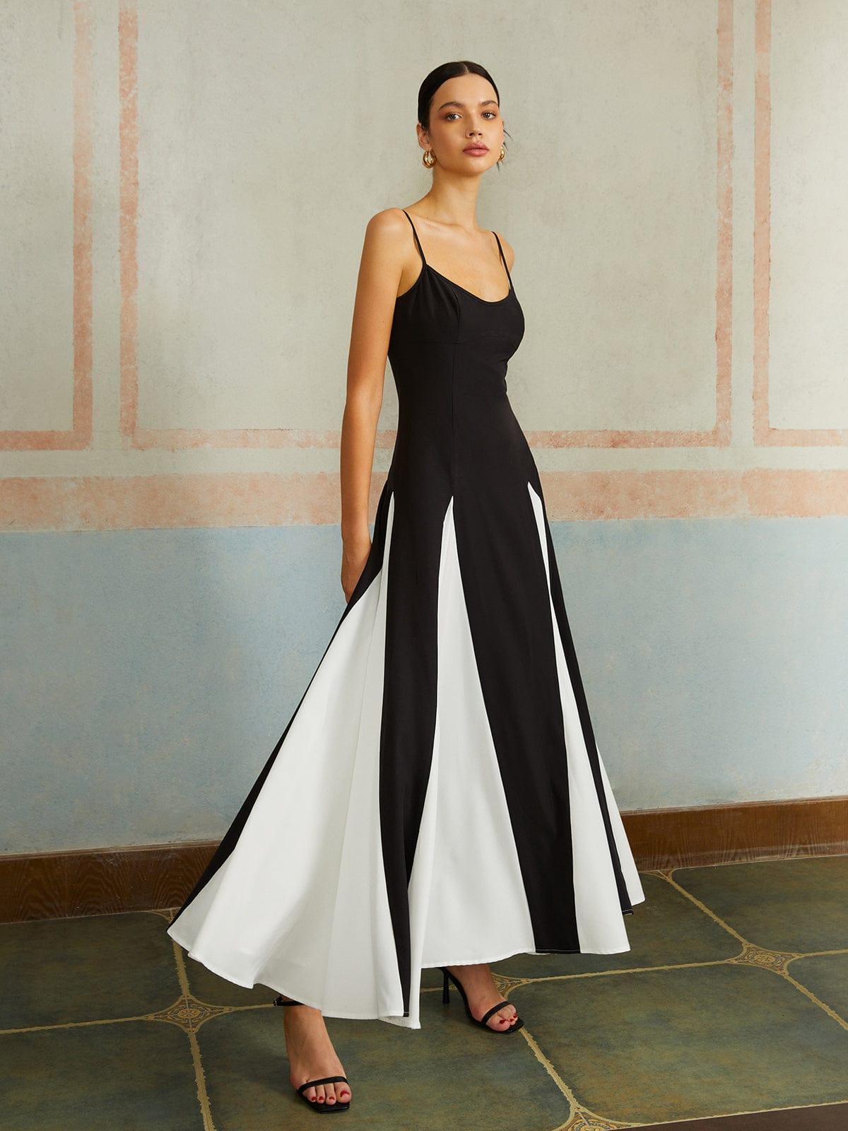 Two-Tone Modern Maxi Dress for Women