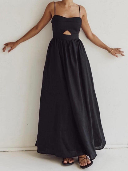 Elegant Maxi Dress with Open Back for Women