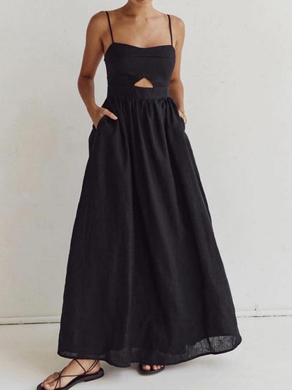 Elegant Maxi Dress with Open Back for Women