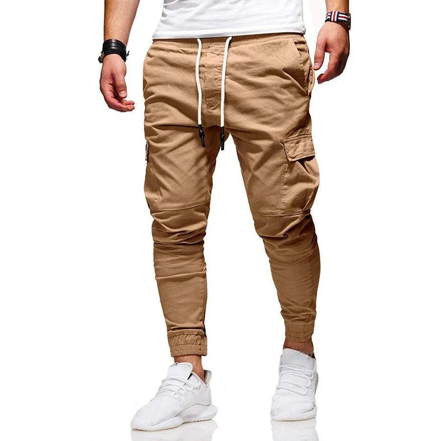 Men’s Cargo Jogger Pants - Cotton - Relaxed Fit - Elastic Waist & Cuffs - Multi-Pocket