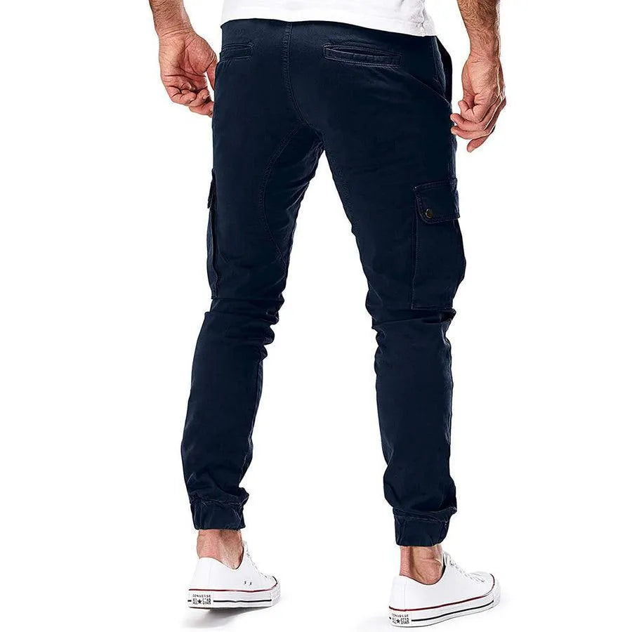 Men’s Cargo Jogger Pants - Cotton - Relaxed Fit - Elastic Waist & Cuffs - Multi-Pocket