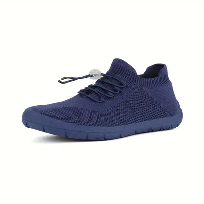 Women’s Slip-On Sneakers – Breathable Mesh – Elastic Lace Closure – Lightweight Casual Wear