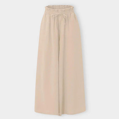 Womens Comfortable Wide-Leg Pants with Elastic Waist