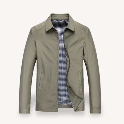 Men’s Lightweight Jacket – Tailored Fit – Breathable Fabric – Zip Front – Shirt Collar