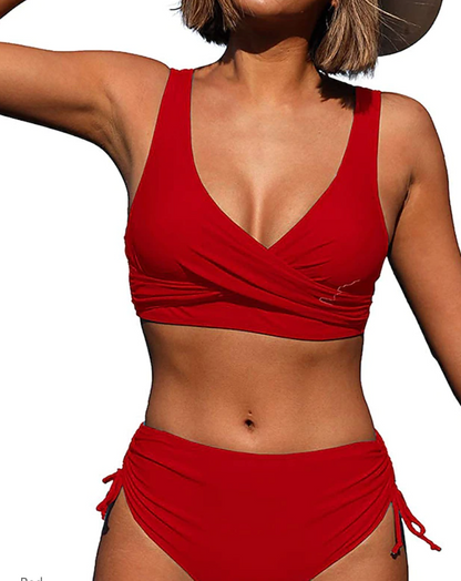 Women’s Bikini Set – Wrap Top – Tie Side Bottoms – Stretch Fit – Breathable Blend