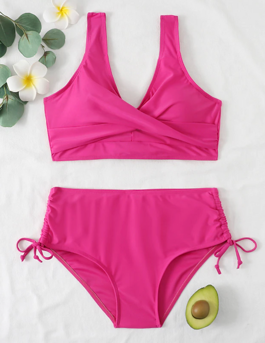 Women’s Bikini Set – Wrap Top – Tie Side Bottoms – Stretch Fit – Breathable Blend