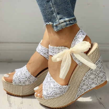 Women's Wedge Heel Summer Sandals – Elegant Slip-On Platform Shoes