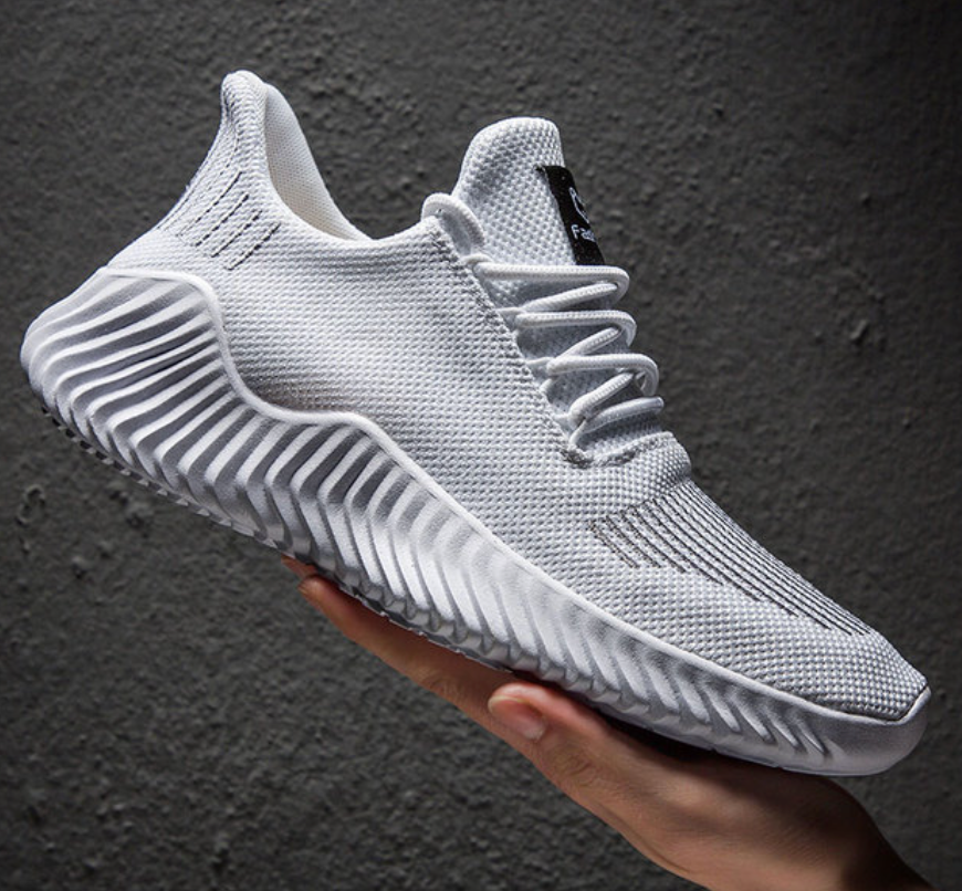 Men’s Knit Sneakers - Breathable Lightweight Upper - Cushioned Sole - Casual Athletic Wear