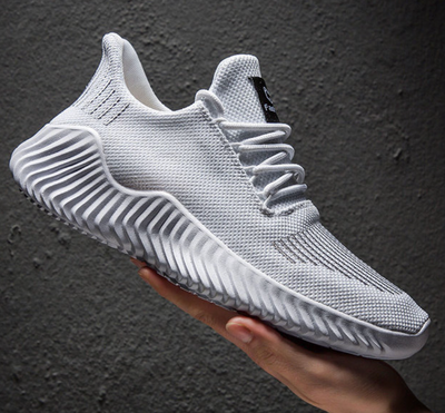 Men’s Knit Sneakers - Breathable Lightweight Upper - Cushioned Sole - Casual Athletic Wear
