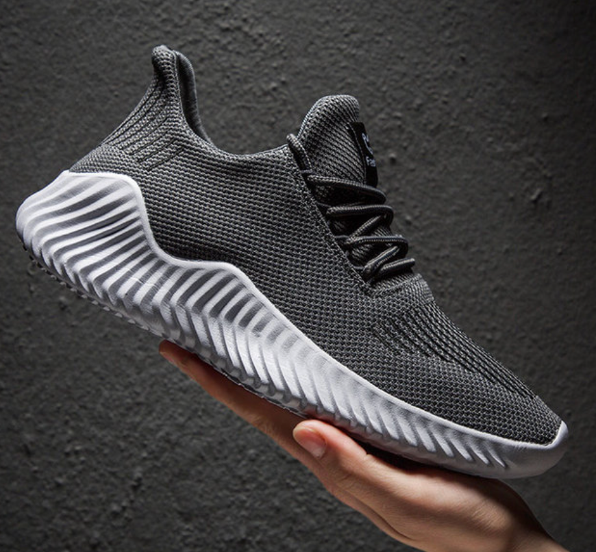 Men’s Knit Sneakers - Breathable Lightweight Upper - Cushioned Sole - Casual Athletic Wear