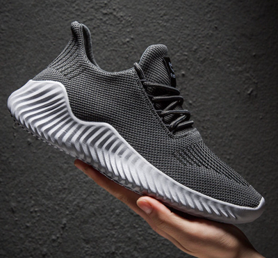 Men’s Knit Sneakers - Breathable Lightweight Upper - Cushioned Sole - Casual Athletic Wear