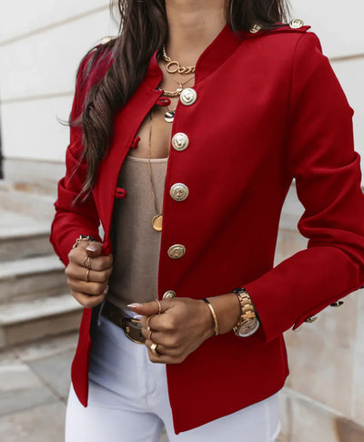 Modern button-down coat for women