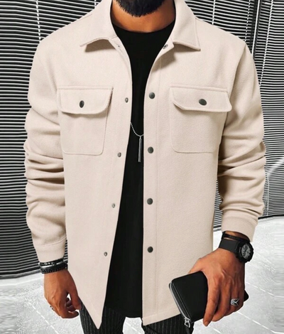 Men’s Button-Down Shirt – Relaxed Fit – Cotton Blend – Chest Pockets – Smart Casual
