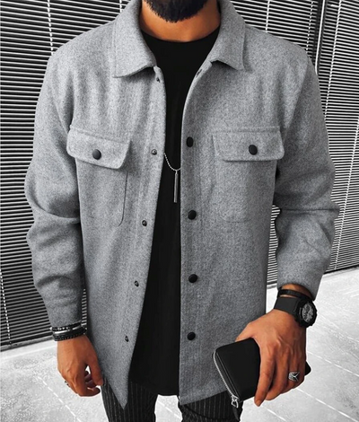 Men’s Button-Down Shirt – Relaxed Fit – Cotton Blend – Chest Pockets – Smart Casual