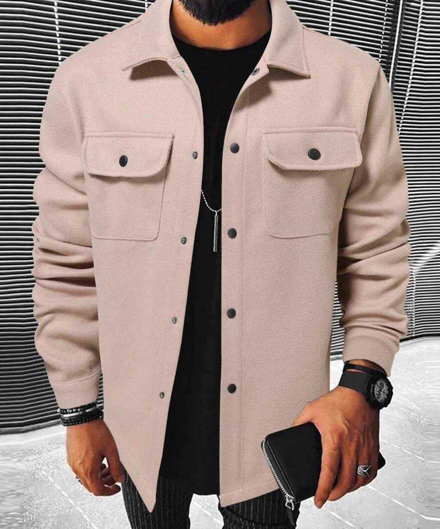 Men’s Button-Down Shirt – Relaxed Fit – Cotton Blend – Chest Pockets – Smart Casual