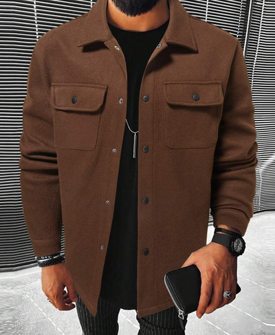 Men’s Button-Down Shirt – Relaxed Fit – Cotton Blend – Chest Pockets – Smart Casual