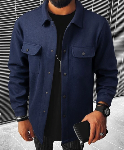 Men’s Button-Down Shirt – Relaxed Fit – Cotton Blend – Chest Pockets – Smart Casual