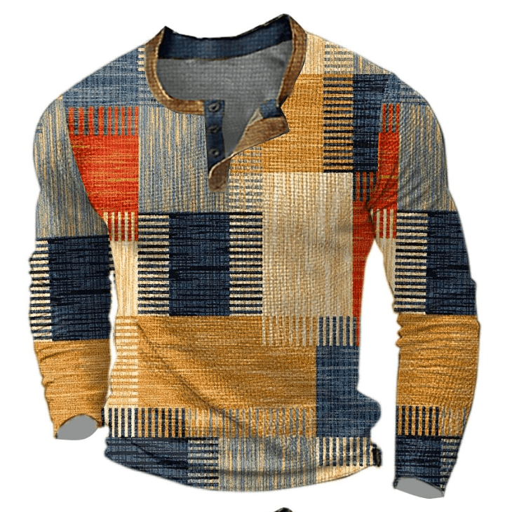 Men's Elegant Patchwork Design Shirt