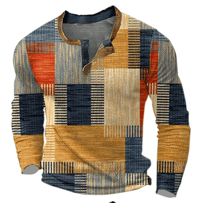 Men's Elegant Patchwork Design Shirt