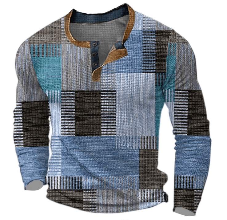 Men's Elegant Patchwork Design Shirt