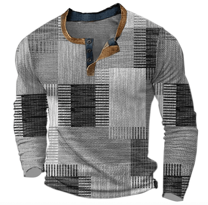 Men's Elegant Patchwork Design Shirt