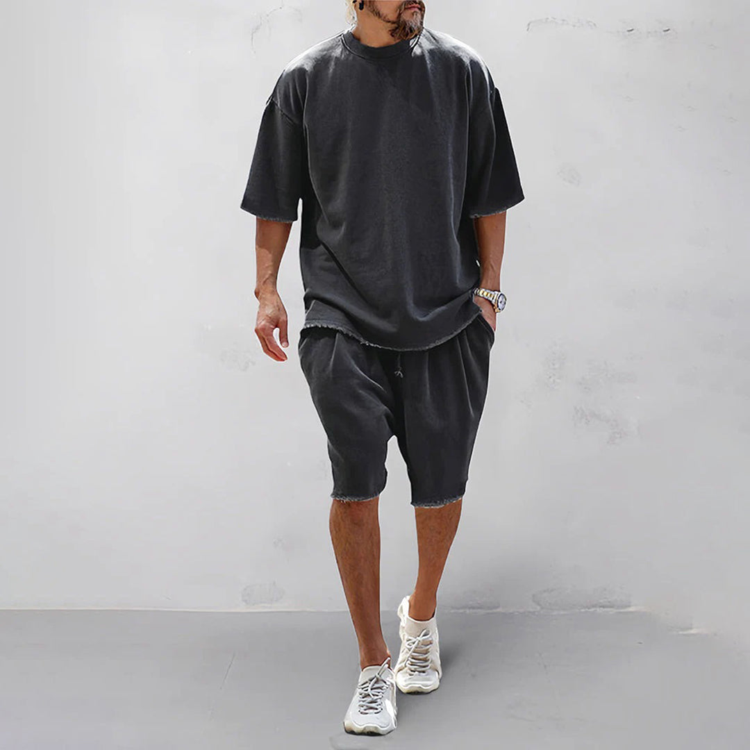 Men’s Casual Set – Oversized T-Shirt and Shorts – Relaxed Fit – Breathable Blend