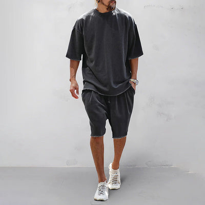 Men’s Casual Set – Oversized T-Shirt and Shorts – Relaxed Fit – Breathable Blend