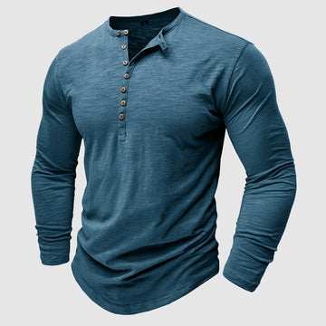 Blair - bamboe katoenen henley shirt met lange mouwen