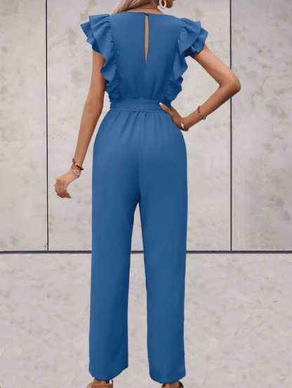 Women's trendy V-neck jumpsuit