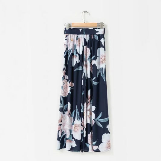 Women’s Maxi Skirt - Floral Print - High Waist - Flowy & Elegant - Pleated Design