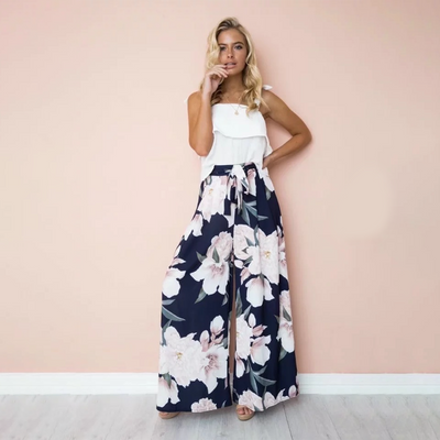 Women’s Maxi Skirt - Floral Print - High Waist - Flowy & Elegant - Pleated Design