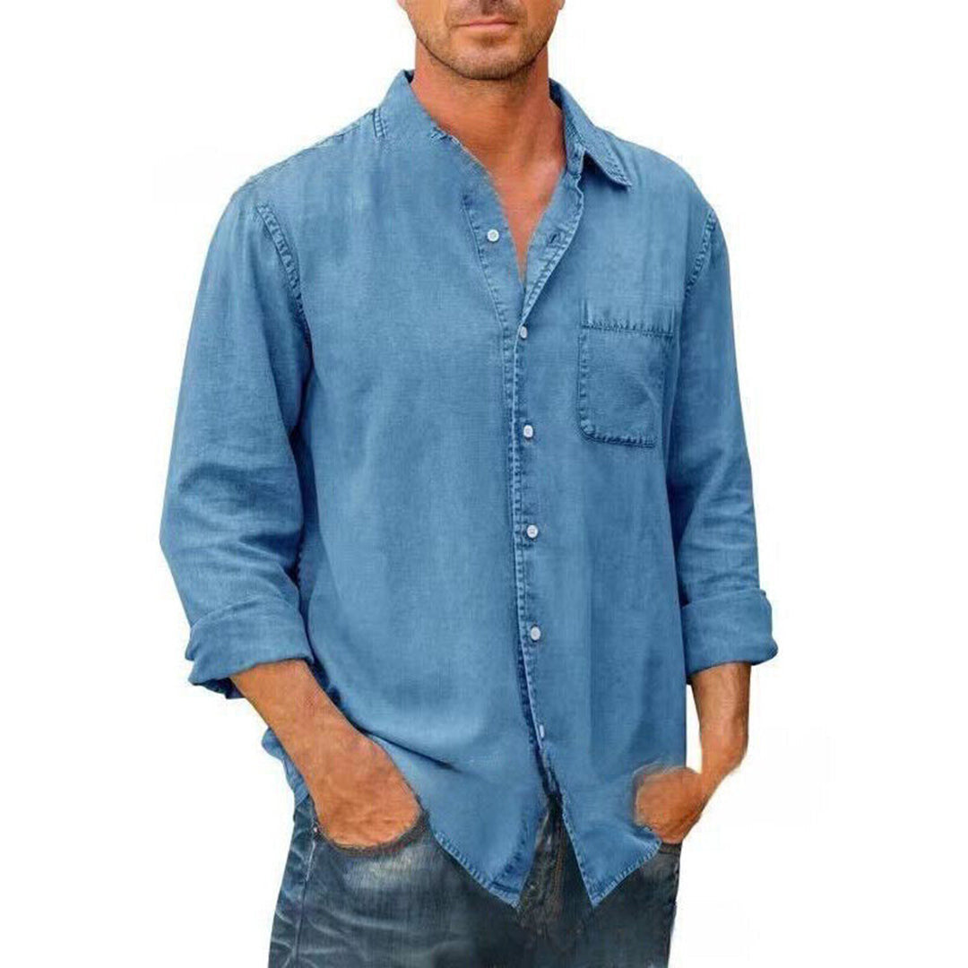 Men’s Casual Shirt – Relaxed Fit – Button-Down Front – Natural Fibers – Chest Pocket