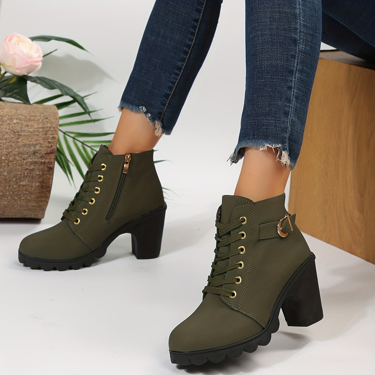 Women's Heeled Ankle Boots – Stylish Suede Footwear for Everyday Wear