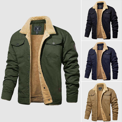 Men's urban lapel casual outdoor jacket with long sleeves