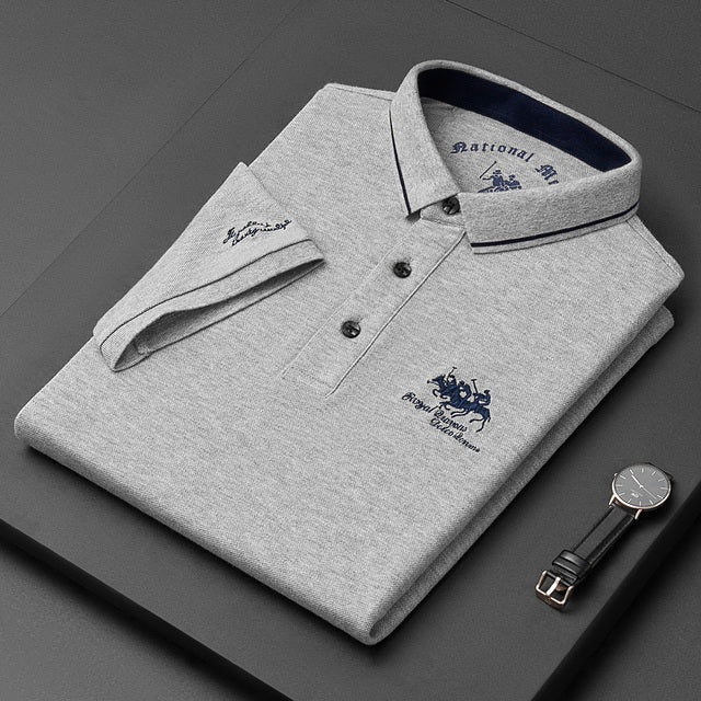 Men’s Polo Shirt – Soft Knit – Regular Fit – Short Sleeve – Embroidered Logo