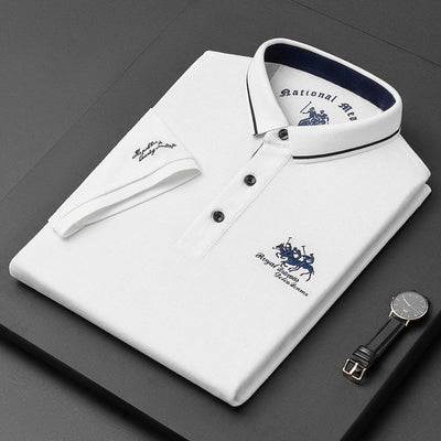 Men’s Polo Shirt – Soft Knit – Regular Fit – Short Sleeve – Embroidered Logo