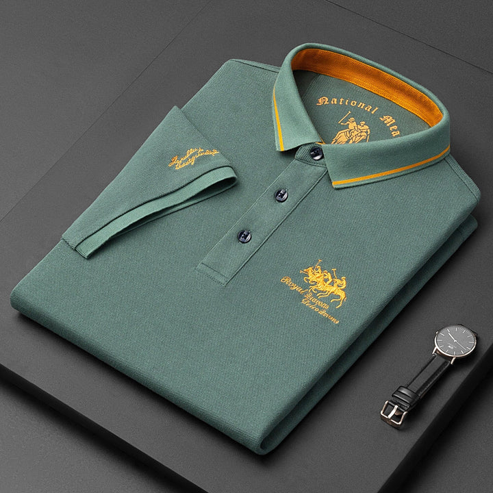 Men’s Polo Shirt – Soft Knit – Regular Fit – Short Sleeve – Embroidered Logo