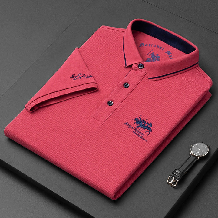 Men’s Polo Shirt – Soft Knit – Regular Fit – Short Sleeve – Embroidered Logo