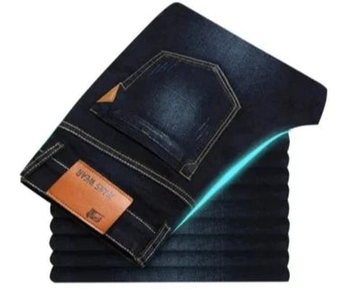 Men’s Jeans - Classic Straight Leg - Durable Denim - Five-Pocket Design